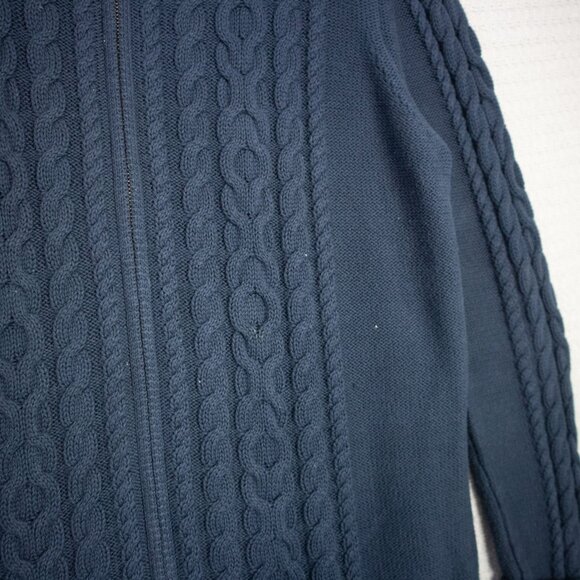 2000's L.L. Bean Cable Knit Zip Up Cardigan - Picture 3 of 8